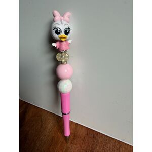 Daisy Duck Beaded Pen – Disney Doorables Pink Kawaii Novelty Ballpoint Pen